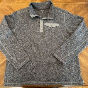 Eddie Bauer Quarter Snap Sweater Fleece, Big & Tall Size 3XL Grey Men's Pullover